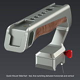 Suitable for NATO universal camera rabbit cage quick release handle micro single camera multifunctional groove wooden handle (gray/black)