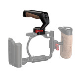 Suitable for NATO universal camera rabbit cage quick release handle micro single camera multifunctional groove wooden handle (gray/black)