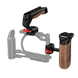 Suitable for NATO universal camera rabbit cage quick release handle micro single camera multifunctional groove wooden handle (gray/black)
