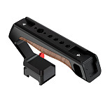 Suitable for NATO universal camera rabbit cage quick release handle micro single camera multifunctional groove wooden handle (gray/black)