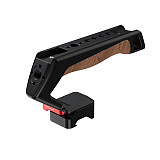 NATO universal camera rabbit cage sliding groove quick release side handle suitable for Smog DSLR camera wooden handle (gray/black)