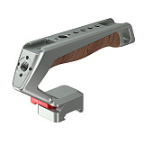 Suitable for NATO universal camera rabbit cage quick release handle micro single camera multifunctional groove wooden handle (gray/black)
