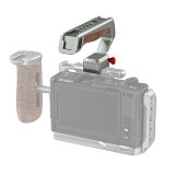 Suitable for NATO universal camera rabbit cage quick release handle micro single camera multifunctional groove wooden handle (gray/black)