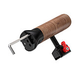 NATO universal camera rabbit cage sliding groove quick release side handle suitable for Smog DSLR camera wooden handle (gray/black)
