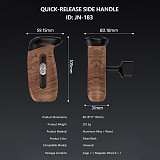 NATO universal camera rabbit cage sliding groove quick release side handle suitable for Smog DSLR camera wooden handle (gray/black)