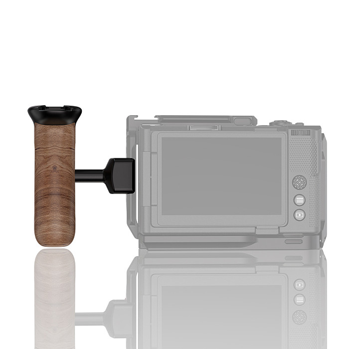 NATO universal camera rabbit cage sliding groove quick release side handle suitable for Smog DSLR camera wooden handle (gray/black)