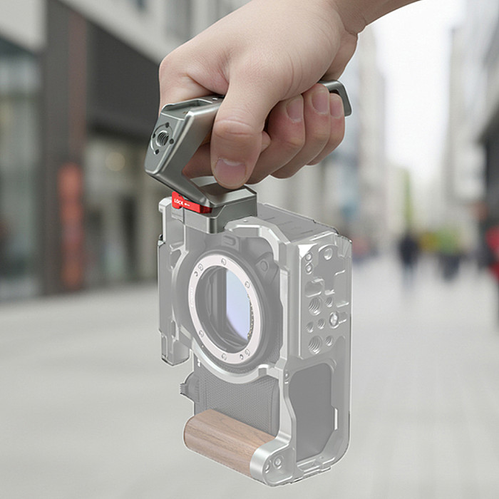 Suitable for NATO universal camera rabbit cage quick release handle micro single camera multifunctional groove wooden handle (gray/black)
