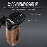 NATO universal camera rabbit cage sliding groove quick release side handle suitable for Smog DSLR camera wooden handle (gray/black)