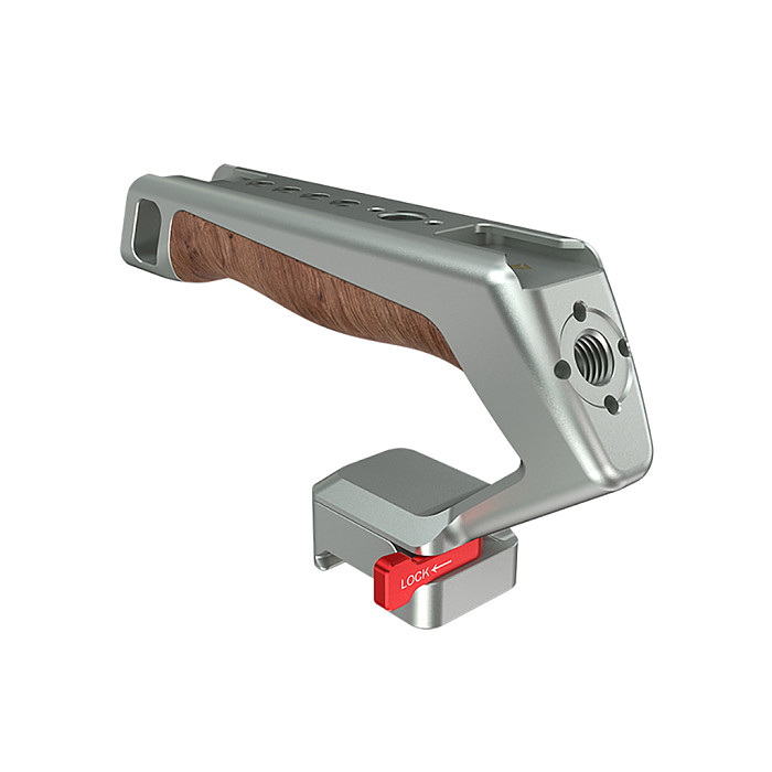 Suitable for NATO universal camera rabbit cage quick release handle micro single camera multifunctional groove wooden handle (gray/black)