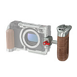 NATO universal camera rabbit cage sliding groove quick release side handle suitable for Smog DSLR camera wooden handle (gray/black)