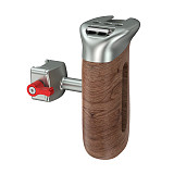 NATO universal camera rabbit cage sliding groove quick release side handle suitable for Smog DSLR camera wooden handle (gray/black)