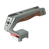 Suitable for NATO universal camera rabbit cage quick release handle micro single camera multifunctional groove wooden handle (gray/black)