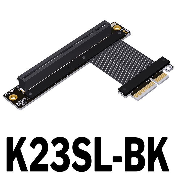 (ADT Link) PCIe 5.0x4 to x16 high-speed flexible ribbon cable with baffle Gen5 can be turned and extended by 1U (K23SF-BK/15C) (K23SF-F2/15C) (K23SL-BK/15C) (K23SL-F2/15C)