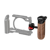NATO universal camera rabbit cage sliding groove quick release side handle suitable for Smog DSLR camera wooden handle (gray/black)
