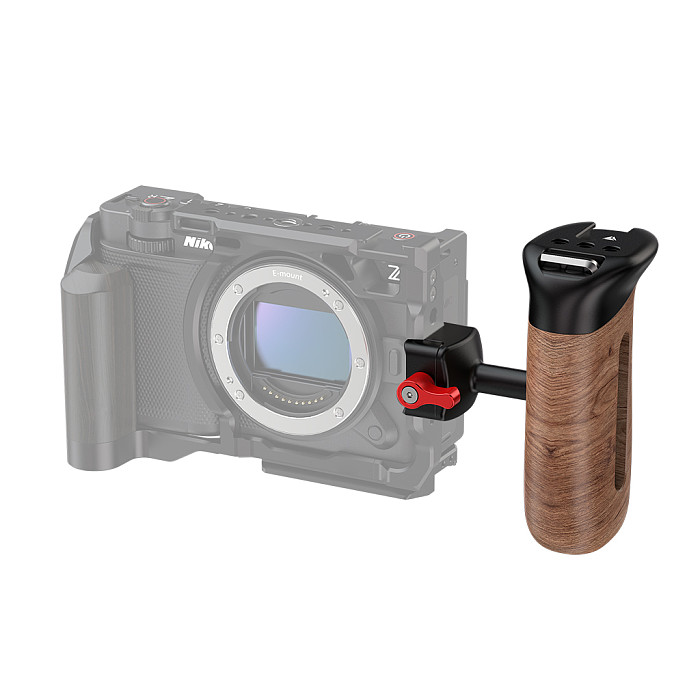 NATO universal camera rabbit cage sliding groove quick release side handle suitable for Smog DSLR camera wooden handle (gray/black)