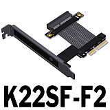 (ADT-Link) PCIe 5.0 x4 High-Speed Flex Cable for Network Cards, Hard Drives and USB Cards with Bracket  K22SF-BK K22SF-F2