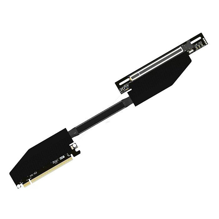 (ADT-Link) Graphics Card Extension Cable Dual Reverse Bend PCIe 5.0 x16 Full Speed Stable Compatible with Chassis Servers