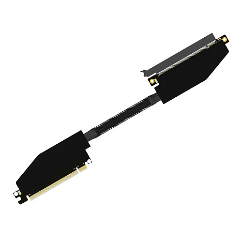 (ADT-Link) Graphics Card Extension Cable Dual Reverse Bend PCIe 5.0 x16 Full Speed Stable Compatible with Chassis Servers