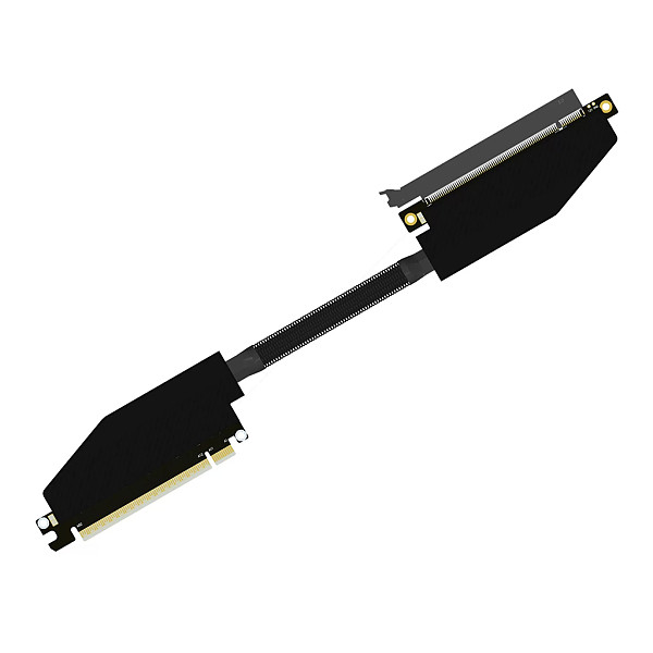 (ADT-Link) Graphics Card Extension Cable Dual Reverse Bend PCIe 5.0 x16 Full Speed Stable Compatible with Chassis Servers