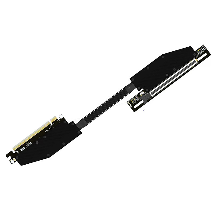 (ADT-Link) Graphics Card Extension Cable Dual Reverse Bend PCIe 5.0 x16 Full Speed Stable Compatible with Chassis Servers