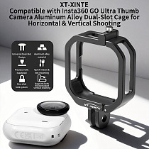 XT-XINTE Aluminum Alloy Camera Cage For Insta360 GO Ultra Thumb Camera First‑Person View Charging Dock for Horizontal & Vertical Shooting