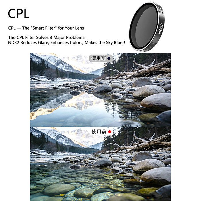 ND32 / ND64 Portrait Soft Focus Filter 82mm for DJI Action 3/4/5 Pro Camera
