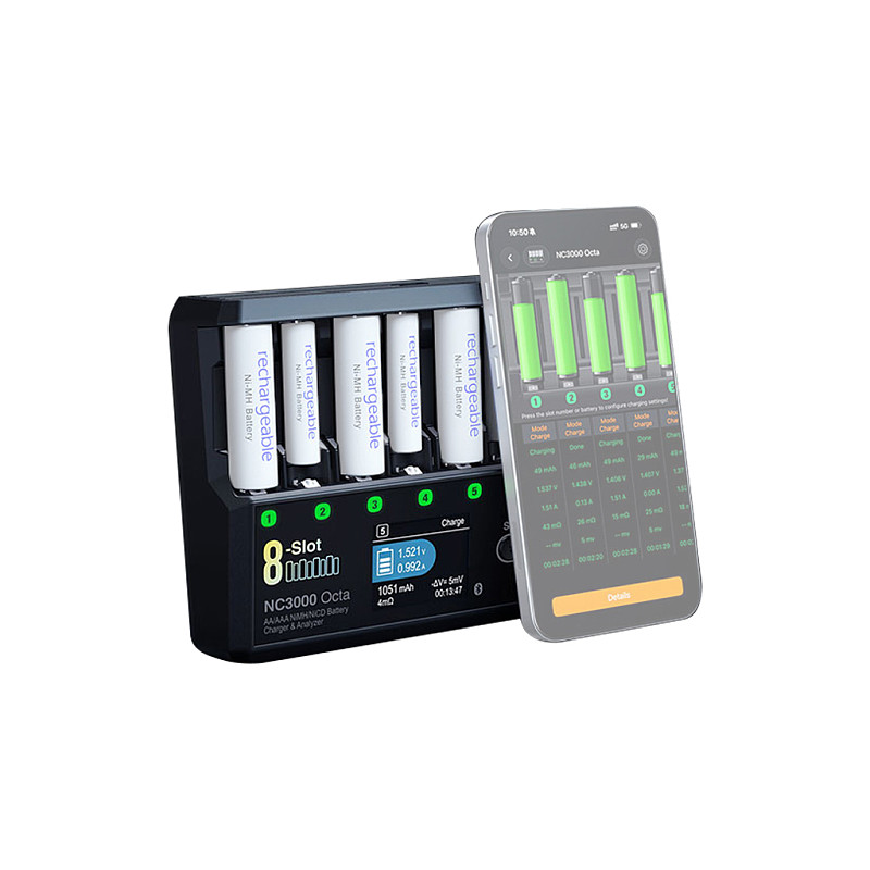 SKYRC NC3000 Octa 8-Slot Battery Charger for AA/AAA NiMH NiCd Independent Slots