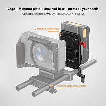 Universal V-Mount Battery Plate L-Shape Quick Release for Sony Canon Camera Black