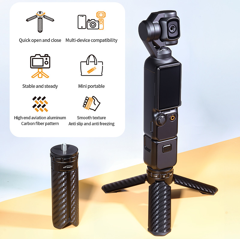 XT-XINTE 360° Ball Head One Click Quick Open Cold Shoe Magnetic Tripod with 1/4 Screw for GoPro Insta360 POCKET4 DSLR LED Phone Multi Expansion