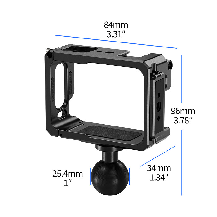 XT-XINTE Lightweight 78g Aluminum Camera Cage for Insta360 Go Ultra Quick Mount Protection Anti Fall Multi Expansion Action Photography