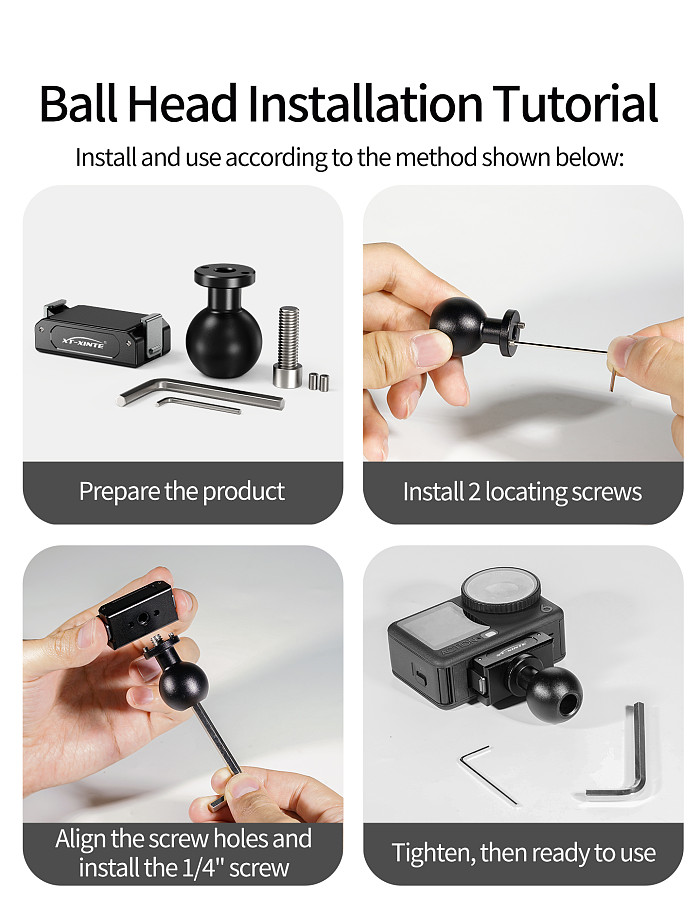 XT-XINTE Aluminum Magnetic Quick Release Mount Magnetic Quick Install Base for DJI Action 6 Osmo Nano Anti Slip Shockproof Tripod Bracket