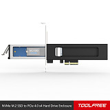 TOOLFREE NVMe M.2 SSD to PCIe 4.0 x4 Hard Drive Expansion Card / Enclosure support NVMe M.2 SSD in size 2230,2242,2260,2280,22110