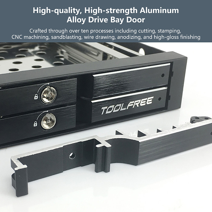 TOOLFREE 2.5  HDD Optical Drive Bay Enclosure Mobile Rack / Hard Drive Caddy