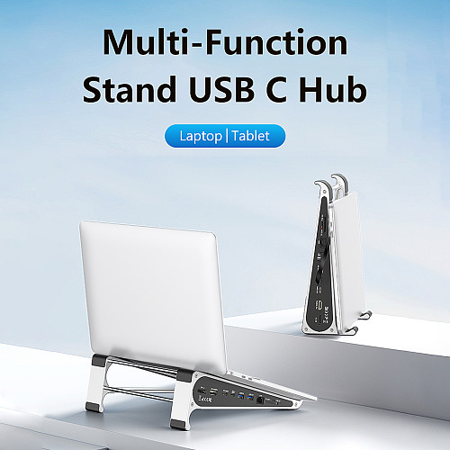 Blueendless Laptop Docking Station Stand Gigabit Ethernet Port USB 3.0 Hub Card Reader HDMI+DP