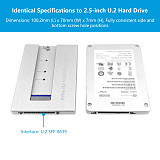 TOOLFREE M.2 NVMe SSD to U.2 SSD Hard Drive Adapter Enclosure PCIe 5.0 Aluminum Alloy Shell Case