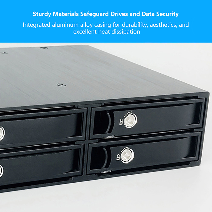 TOOLFREE 4-Bay 2.5  U.2/U.3 PCIe 4.0 64Gbps Optical Drive Bay Hard Drive Enclosure