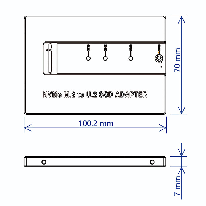 TOOLFREE M.2 NVMe SSD to U.2 SSD Hard Drive Adapter Enclosure PCIe 5.0 Aluminum Alloy Shell Case
