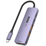 Docking Station Type-C 10Gbps to 4C1A PD Charging Hub USB 3.2 Extension Dock 4K@60Hz 5-in-1 PD140W / 10Gbps