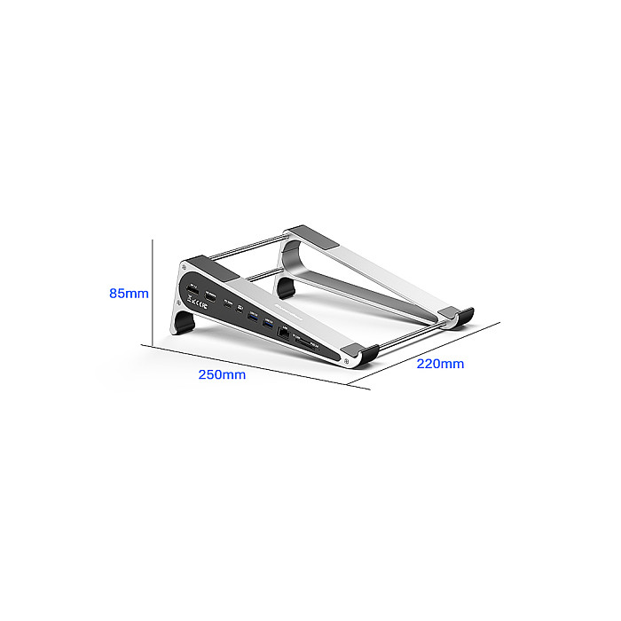 Blueendless Laptop Docking Station Stand Gigabit Ethernet Port USB 3.0 Hub Card Reader HDMI+DP