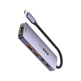 Docking Station Type-C 10Gbps to 4C1A PD Charging Hub USB 3.2 Extension Dock 4K@60Hz 5-in-1 PD140W / 10Gbps