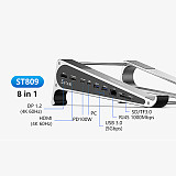 Blueendless Laptop Docking Station Stand Gigabit Ethernet Port USB 3.0 Hub Card Reader HDMI+DP