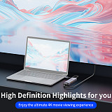 Docking Station Type-C 10Gbps to 4C1A PD Charging Hub USB 3.2 Extension Dock 4K@60Hz 5-in-1 PD140W / 10Gbps