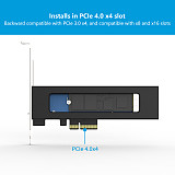 TOOLFREE NVMe M.2 SSD to PCIe 4.0 x4 Hard Drive Expansion Card / Enclosure support NVMe M.2 SSD in size 2230,2242,2260,2280,22110