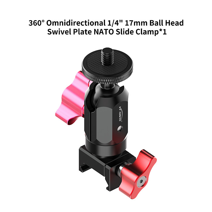 XT-XINTE Aluminum Alloy 1/4 Thread to NATO Slide Rail Clamp Quick Release Mount for DSLR Camera Cage Compatible with DJI RS3 RS4 RS5 Stabilizer