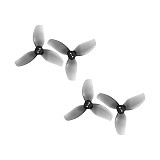 HQProp T2.8x2.4x3 Tri-Blade Propeller – Gray 2CW+2CCW for 2.8  FPV Drone – PC Material