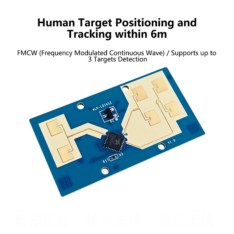 HI-LINK 24G Human Positioning Tracking Radar Module Multi-Target Detection 1 Transmit 2 Receive Wall Mounted LD2452 Module Kit
