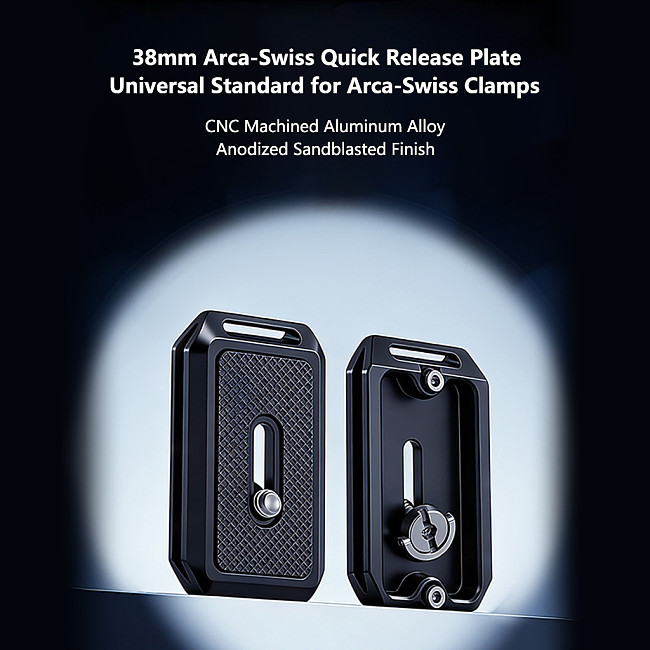 38mm Arca-Swiss Standard Quick Release Plate Tripod Head Universal Base for DSLR & Mirrorless Cameras Photography Quick Release Mount