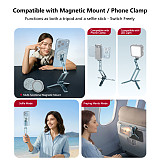 Multifunctional Foldable Mini Phone Holder Lightweight Portable 1/4 Inch Screw Thread Handheld Stand for Selfie Vlog Shooting
