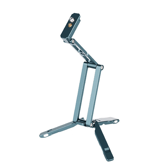 Multifunctional Foldable Mini Phone Holder Lightweight Portable 1/4 Inch Screw Thread Handheld Stand for Selfie Vlog Shooting