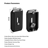 38mm Arca-Swiss Standard Quick Release Plate Tripod Head Universal Base for DSLR & Mirrorless Cameras Photography Quick Release Mount